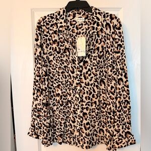 NWT Wonderly Animal Print Button-Down Shirt